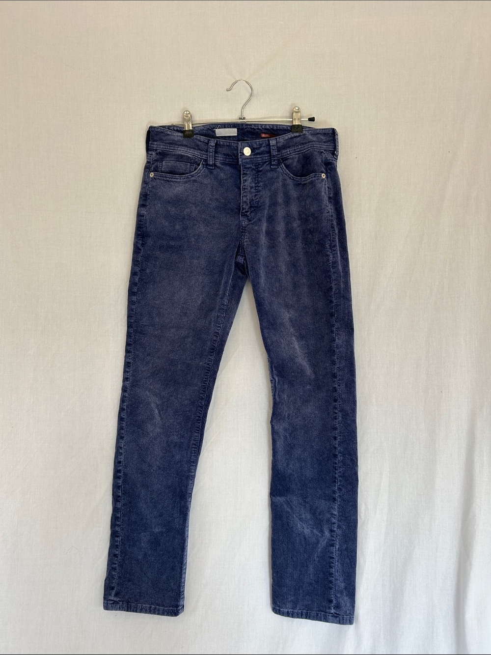 Anthropologie Pilcro Slim Straight Corduroys in Dark Indigo
